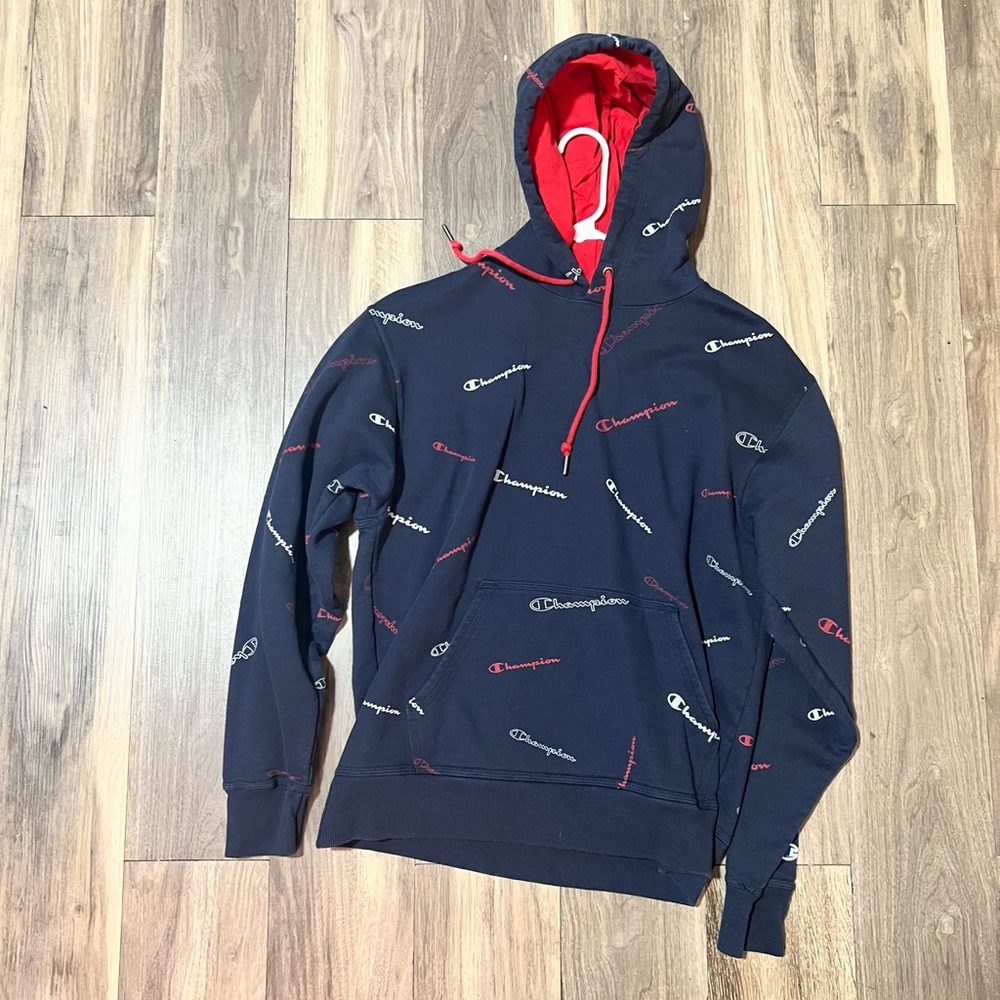 Men’s blue Champion hoodie. Medium.